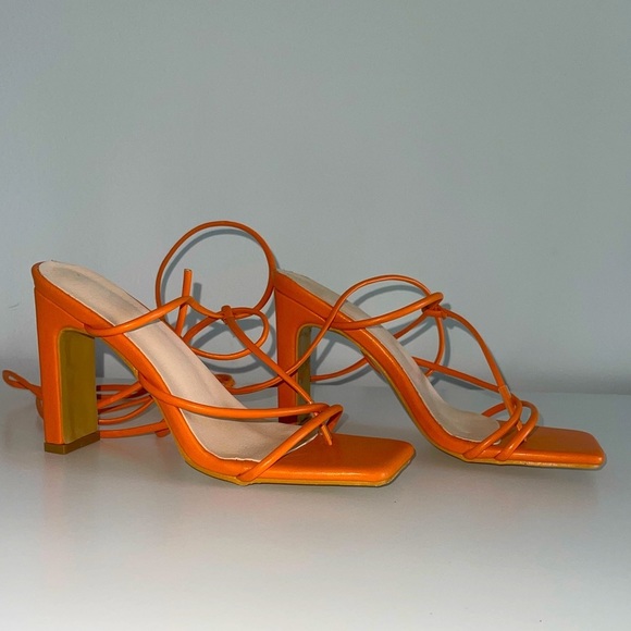 Shoes - Orange lace up sandals